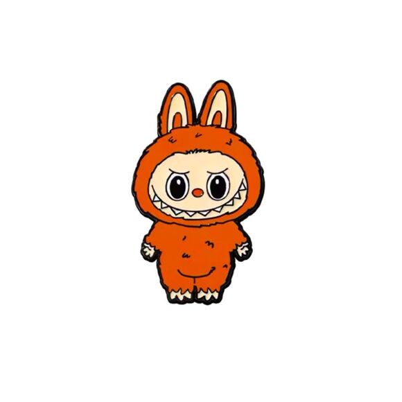 SALE Pop Mart Orange Labubu Enamel Pin - Picture 1 of 3